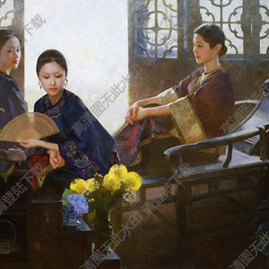 陳衍寧油畫作品_三個古典女子_高清下載