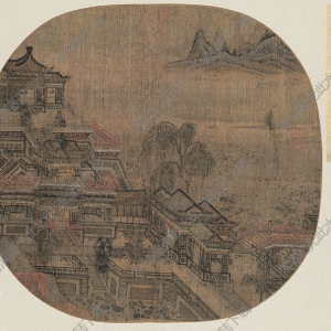 宋《江山殿閣圖》團(tuán)扇國畫高清大圖下載