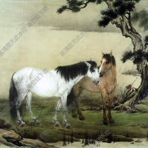 《雙駿圖》國(guó)畫(huà)高清大圖下載