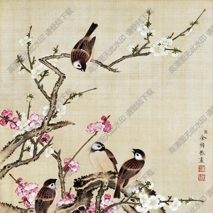 《余摯花鳥(niǎo)》國(guó)畫(huà)高清大圖下載