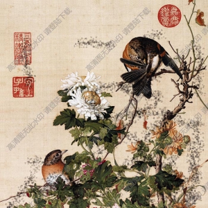 郎世寧《花鳥(niǎo)》-2國(guó)畫(huà)高清大圖下載