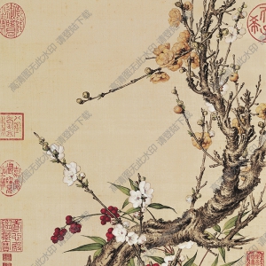 郎世寧《花鳥(niǎo)圖》-1國(guó)畫(huà)高清大圖下載