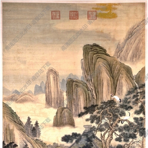 郎世寧_弘歷觀荷撫琴圖_高清大圖下載
