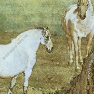 郎世寧_郊原牧馬圖_高清大圖下載