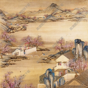 清 郎世寧《雍正十二月圓明園行樂(lè)圖》國(guó)畫(huà)高清大圖下載