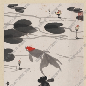 吳作人《魚(yú)樂(lè)圖》國(guó)畫(huà)高清大圖下載