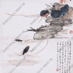 黃胄《八開(kāi)冊(cè)頁(yè)》-3國(guó)畫(huà)高清大圖下載