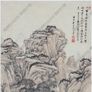 王翚 水閣幽山圖 國(guó)畫高清大圖下載