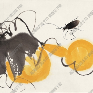 齊白石國(guó)畫作品_葫蘆與天牛_高清大圖下載