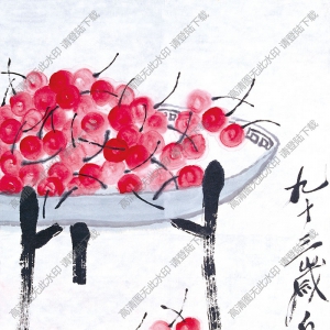 齊白石國(guó)畫作品_櫻桃_九十三歲白石作_高清下載