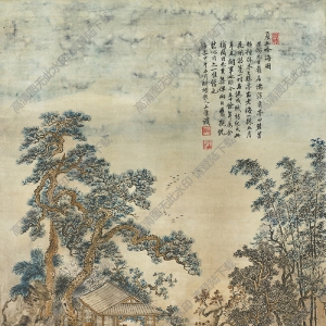 王翚 夏五吟梅 國(guó)畫高清大圖下載
