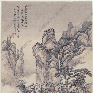 王翚 仙山樓觀圖 國(guó)畫高清大圖下載