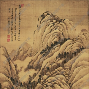 王翬 仿巨然夏山水 國(guó)畫高清大圖下載