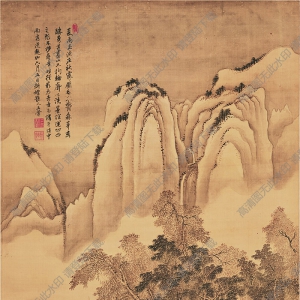 王翬 仿夏禹玉漁莊 國(guó)畫高清大圖下載