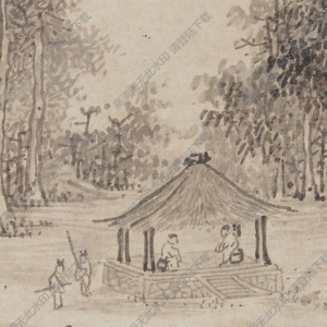 元 吳鎮(zhèn)《草亭詩(shī)意圖》國(guó)畫高清大圖下載
