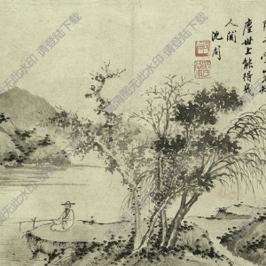 沈周 垂釣 國(guó)畫高清大圖下載