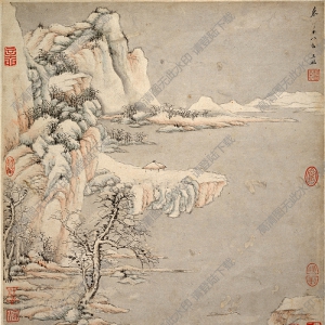 明清 王鑒《湘碧居士仿古冊》-8國畫高清大圖下載