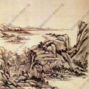 清 王鑒《仿宋元山水圖》-1國(guó)畫(huà)高清大圖下載