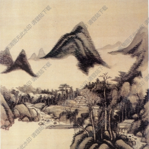 清 王鑒《仿宋元山水圖》-2國(guó)畫(huà)高清大圖下載