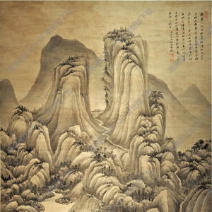 清 王鑒《關(guān)山秋霽圖》國(guó)畫(huà)高清大圖下載