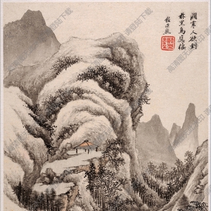清 王鑒《山水清音圖》-7國(guó)畫(huà)高清大圖下載