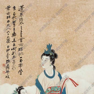 張大千_蟠桃獻壽_蓬萊弱水三千里_國畫高清大圖下載