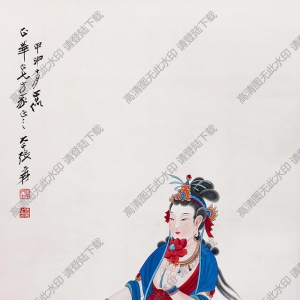 張大千_菩薩造像_甲申十月作_國畫高清大圖下載