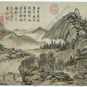 清 方琮《山水十開》-10 國(guó)畫高清大圖下載