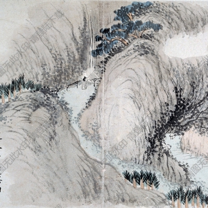 清 汪士慎《花卉山水圖》-6 國(guó)畫(huà)高清大圖下載