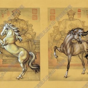 田書(shū)翰《康熙 天命皇帝御馬圖》國(guó)畫高清大圖下載