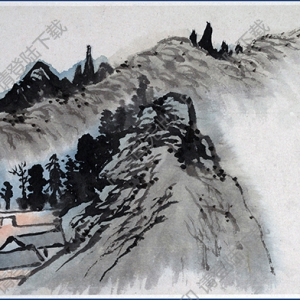 清 石濤《山水圖冊(cè)》-6國(guó)畫(huà)高清大圖下載