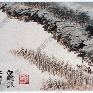 清 石濤《山水圖冊(cè)》-8國(guó)畫(huà)高清大圖下載