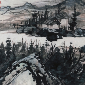 明 石濤《設(shè)色山水》-2國(guó)畫(huà)高清大圖下載
