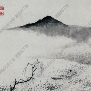 明 石濤《設(shè)色山水》-8國(guó)畫(huà)高清大圖下載