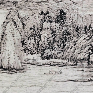 清  石濤《搜盡奇峰打草稿圖》國(guó)畫(huà)高清大圖下載
