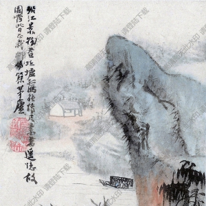 清 石濤《山水圖》-4國畫高清大圖下載