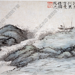 清 石濤《山水圖冊》-5國畫高清大圖下載