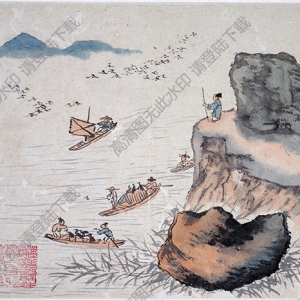 清 石濤《山水圖冊》-8國畫高清大圖下載