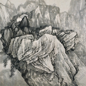 清 朱耷《黃澥諸峰圖》國畫高清大圖下載