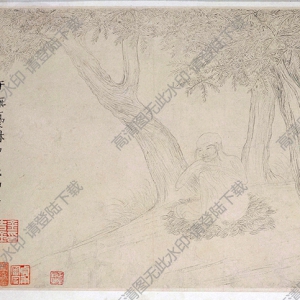 清 金農(nóng)《于無(wú)憂林中》國(guó)畫(huà)高清大圖下載
