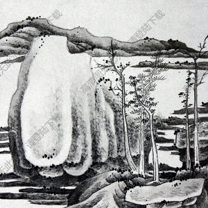 清 龔賢《山水圖》-3國(guó)畫(huà)高清大圖下載