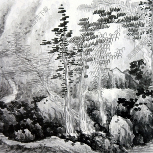 清 龔賢《山水圖》-13國(guó)畫高清大圖下載