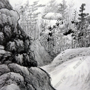 清 龔賢《山水圖》-14國(guó)畫高清大圖下載