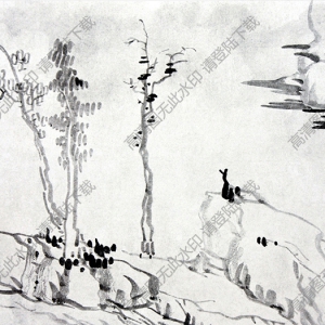 清 龔賢《山水圖》-18國(guó)畫高清大圖下載