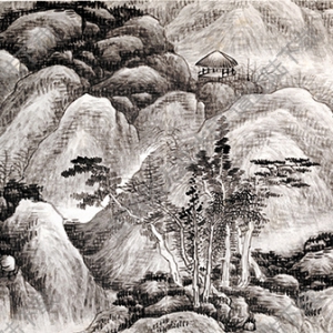 清 龔賢《十二景山水》-4國(guó)畫高清大圖下載