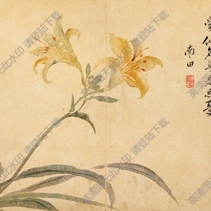 清 惲南田《花鳥草蟲》-4國(guó)畫高清大圖下載