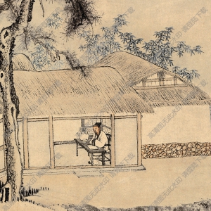 明 唐寅《事茗圖》國畫高清大圖下載
