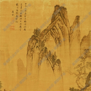 明 唐寅《松林揚鞭圖》國畫高清大圖下載