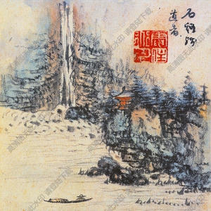 清  髡殘《山水冊(cè)頁》-6國畫高清大圖下載