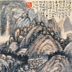 清  髡殘《山水冊(cè)頁》-8國畫高清大圖下載